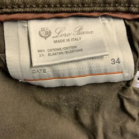 LORO PIANA Size 34 Brown Heather Cotton Blend Straight Casual Pants